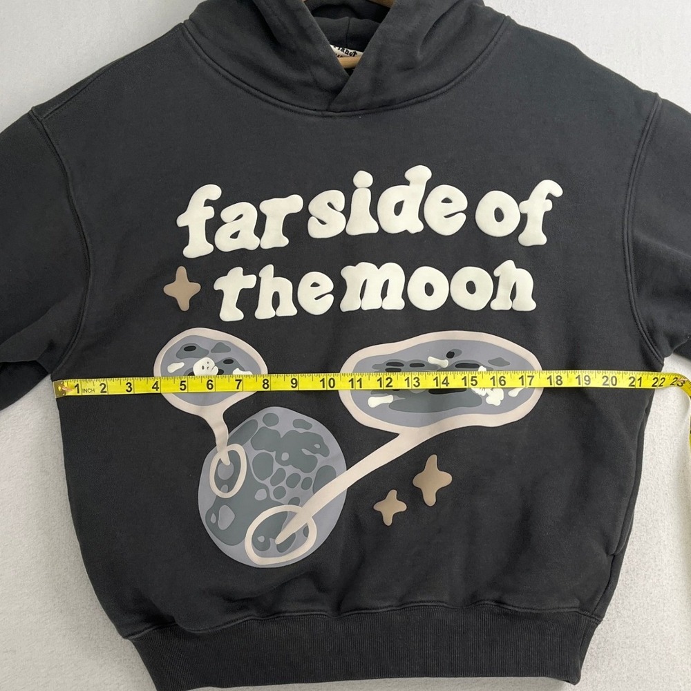 Broken Planet Far Side Of The Moon Hoodie Size M Carbon Grey Puff Print Medium - Picture 6 of 9